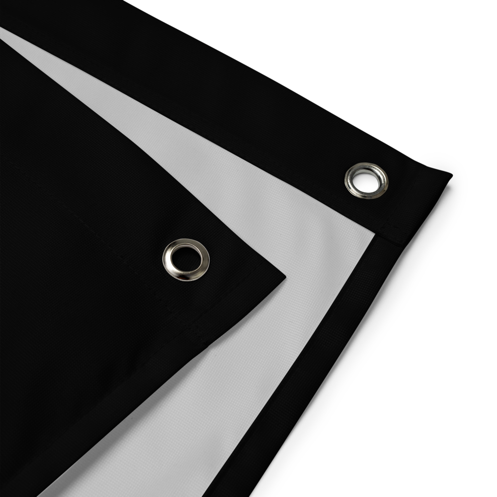 Champion Fahne Materialdetail mit Metallösen zur Wandbefestigung