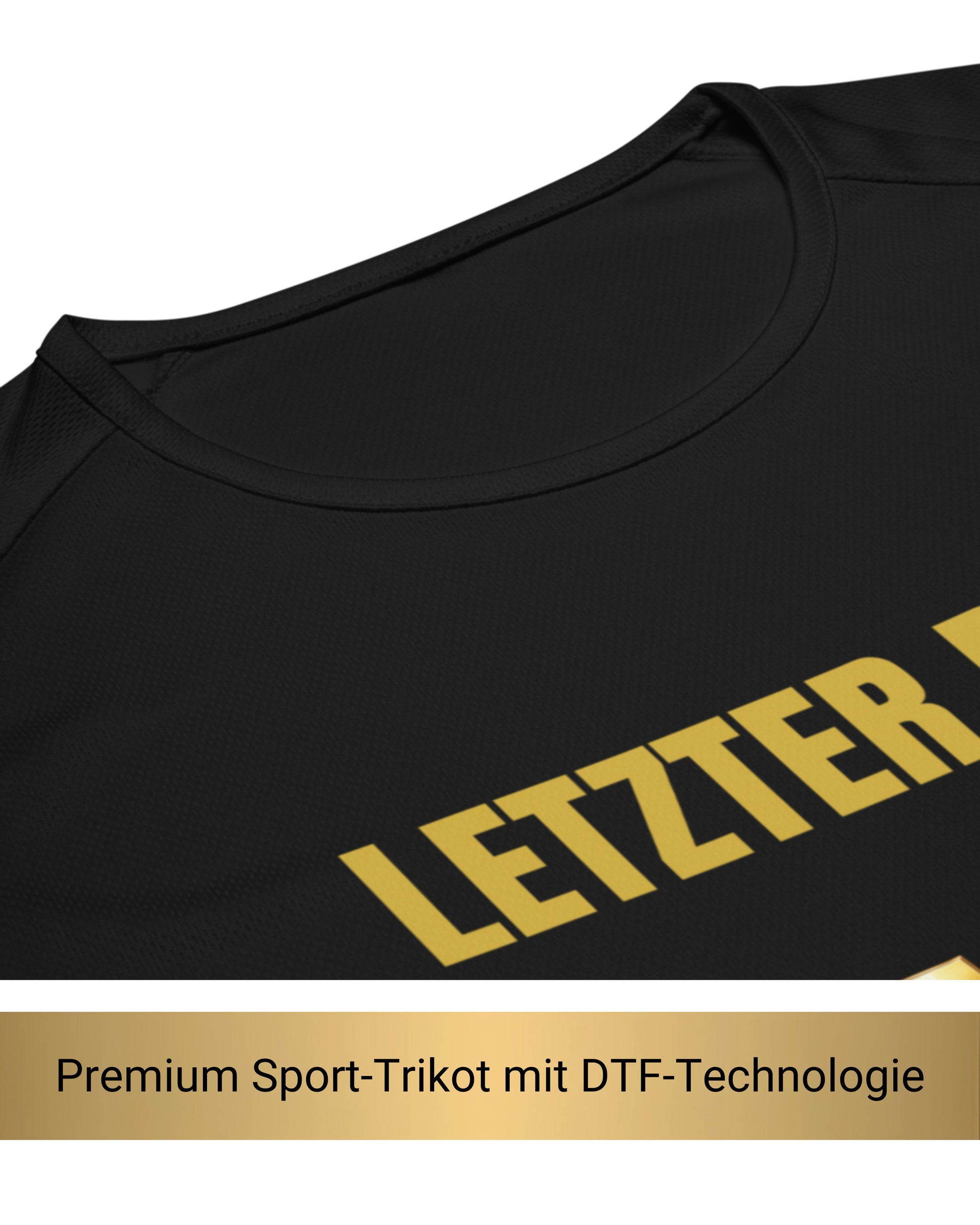 Detailansicht DTF-Druckqualität auf dem Fantasy Football Straftrikot